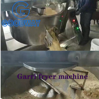 Machine à rôtir le gari de manioc électrique/gaz certifiée CE, friteuse à gari