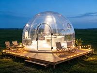 Dôme transparent pour glamping en plein air, maison bulle en PC, imperméable, préfabriquée, chambre étoilée pour hôtel, camping, villa