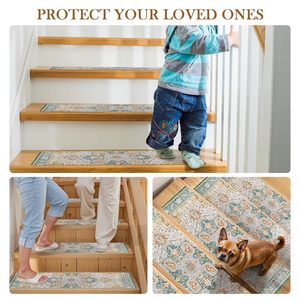 Tiveney, 15 Uds., cinta antideslizante de 8 "x 30", peldaños de escalera libres de residuos, cortables, impermeables, para interiores, alfombra antideslizante para corredor de escaleras - Product Image 5