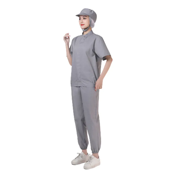 Unisex estate sottile tappato industria alimentare tuta Unisex abbigliamento da lavoro con cotone poliestere per uniformi da lavoro nelle fabbriche alimentari