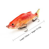 Leurre souple en PVC de 10 cm, 2 sections, imitation de poisson, en plastique ABS, nage en forme de S, coulant, multi-sections