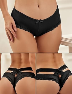Bragas <span class=keywords><strong>de</strong></span> <span class=keywords><strong>encaje</strong></span> diarias <span class=keywords><strong>de</strong></span> talla grande para mujer, ropa interior descarada <span class=keywords><strong>de</strong></span> cintura baja, bragas <span class=keywords><strong>de</strong></span> Bikini Hipster, tangas caladas, Bragas para mujer - Product Image 5