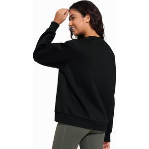 FOXA Sweat-shirt en polaire pour femme, coupe ample, col rond, décontracté, respirant - Product Image 2