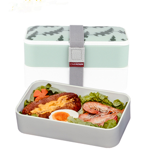 Lunch Box Eco Reusable Japanese Style Rectangle Adults Leakproof Wooden Printing Lunch Box BPA FREE Food Container Bento Box Manufacturer