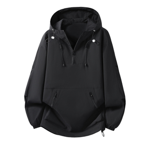Chaqueta con capucha y media cremallera <span class=keywords><strong>para</strong></span> <span class=keywords><strong>hombre</strong></span>, con logotipo personalizado, venta al por mayor de fábrica, ropa de trabajo, abrigo tipo pulóver <span class=keywords><strong>para</strong></span> senderismo al aire libre, OEM 2026 - Product Image 5