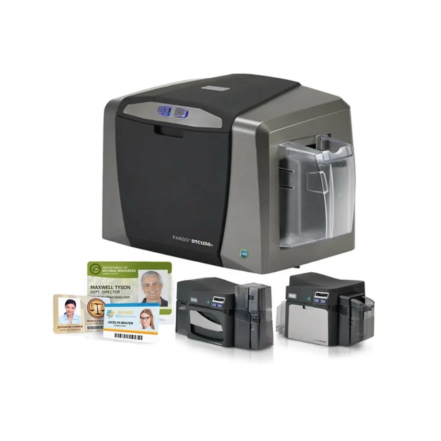 New HID Fargo DTC1250e Laminating Id Card Printer 300dpi Nfc Direct Card Printer Dye Sublimation Rfid Plastic Card Printer