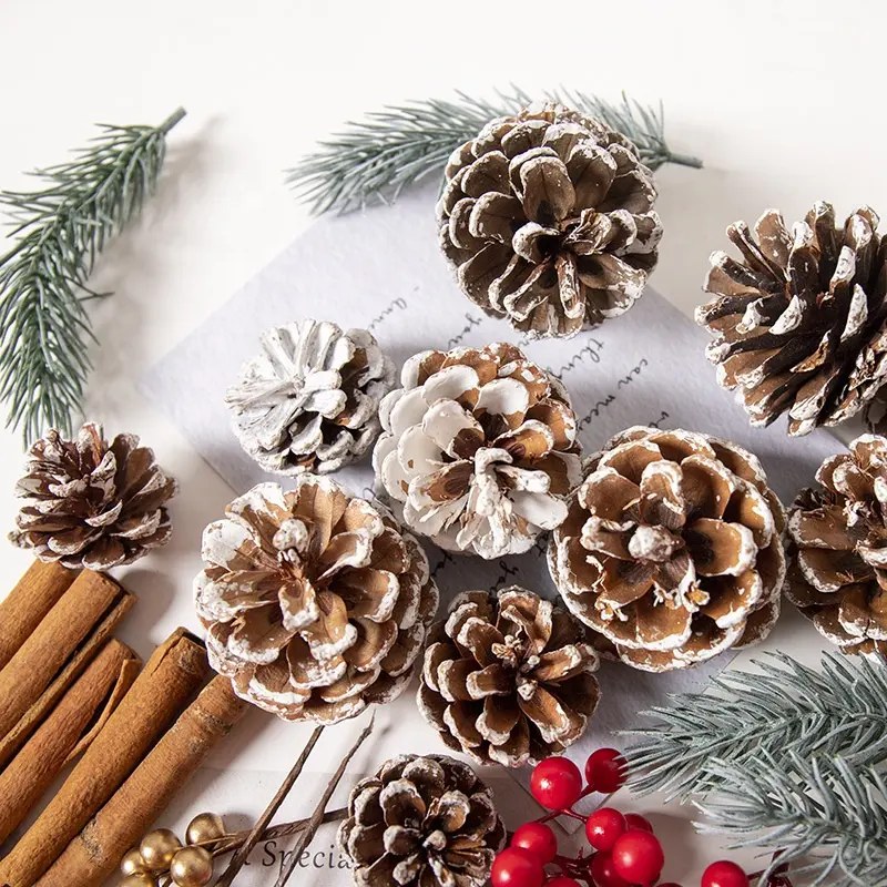 Натуральные сосновые конусы, дубовое украшение, осенние и зимние поделки, Рождественское украшение для вазы
