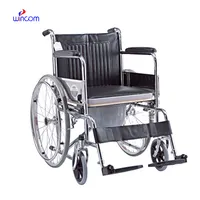 Fauteuil roulant manuel fauteuil roulant pour personnes handicapées fauteuil roulant en acier recouvert de Chrome fauteuil roulant avec Commode pour personnes handicapées