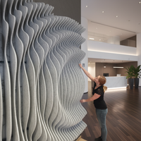 Art mural paramétrique, panneau mural architectural personnalisé à effet de vague 3D, pour hall d'hôtel, bureau, centre commercial, projet commercial