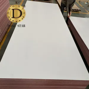 High Quality Wood Grain Melamine Matt Glossy White PET Fire Resistant Fibreboard MDF Board 18mm