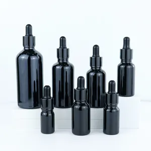 Dropper essential oil bottle with lid and drop 20 ml 30 ml 50 ml 100 ml essential oil bottle screw black plastic lid