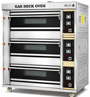 Four à gaz commercial à 3 niveaux, 6/9 plateaux, en acier inoxydable, pour boulangerie, équipement de cuisson YXQ-6 YXQ-9 pour boulangerie-pâtisserie