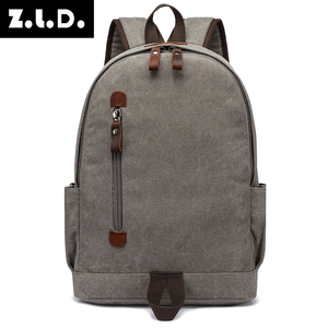 <span class=keywords><strong>Sac</strong></span> à <span class=keywords><strong>dos</strong></span> unisexe ZUOLUNUO personnalisé en toile vintage avec garniture en <span class=keywords><strong>cuir</strong></span>, idéal pour les voyages décontractés et l'école, pour hommes et femmes - Product Image 1