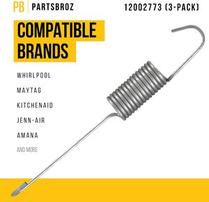 PartsBroz 220V Kit de ressorts de suspension manuelle Compatible Whirlpool Maytag Admiral Magic Chef Rondelles Hoover Blanchisserie de qualité - Product Image 5