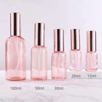 Botella de Perfume Reutilizable Ecológica de 15 ml, Color Oro Rosa, Spray, Vidrio Rosa, Multiusos, a Prueba de Fugas