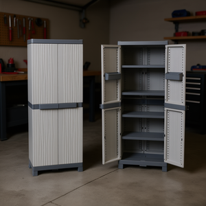 Armario Doble Ttake de 70x43.8x181.8 cm, Gris Claro y Gris Oscuro, Capacidad de Estante de 30 kg, Almacenamiento de Herramientas - Product Image 3