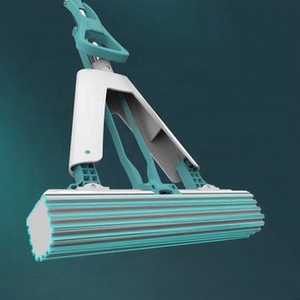 Serpillère Éponge Pliable Mains Libres avec Manche Télescopique en Acier Inoxydable, Absorbante et Réutilisable, à Taux de Déshydratation Élevé pour la Maison - Product Image 1