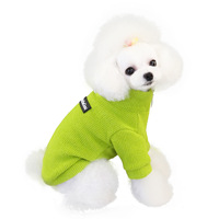 Roupas de cachorro de estimação, design simples macaron, cor primavera/outono, suéter de pelúcia, slim fit com zíper