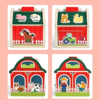Jouets assortis pour enfants maternelle ferme dessin animé Animal multi-fonctionnel Perception espace Puzzle blocs de construction