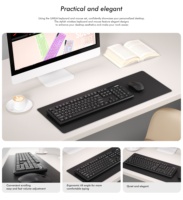 Clavier et souris sans fil haut de gamme Umila New Private 104 touches 2,4 GHz à membrane, ergonomique multifonctionnel avec bouton vocal