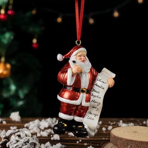 Vendita calda decorazione personalizzata dell'albero <span class=keywords><strong>di</strong></span> natale in resina artigianato <span class=keywords><strong>di</strong></span> Babbo Natale ornamenti decorazione della casa con motivo pittorico - Product Image 4