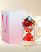 Bouquet de roses LED préservées - Fleurs éternelles pour la fête des mères et les cadeaux d'anniversaire, roses rouges pour femmes, maman, petite amie