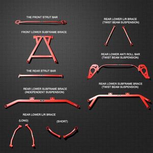 Barra Duomi LVTU di Alta Qualità, Kit Rinforzo Telaio per VW 14-19 GOLF7 GOLF 7.5 R, Rinforzo <span class=keywords><strong>Carrozzeria</strong></span> da Corsa - Product Image 5