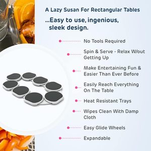 Primo brevettato <span class=keywords><strong>Lazy</strong></span> <span class=keywords><strong>Susan</strong></span> Revolution Set completo grigio scuro oblungo cucina tavolo da pranzo espandibile rettangolare giradischi per - Product Image 4
