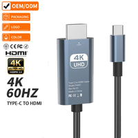 Kabel Justlink USB C ke HDMI 2.0 4K60Hz Tipe C ke HDMI 4K UHD 3D Kabel Nilon Kepang untuk Ponsel Laptop TV Monitor Proyektor
