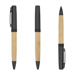 Nouveauté - Stylo à bille en bambou recyclé - Acier inoxydable - Stylos à bille métalliques de haute qualité avec logo personnalisé - Product Image 6