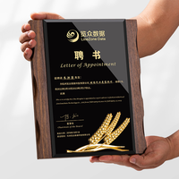 LOGO personnalisé Vente en gros Cadre de certificat d'honneur en bois Trophée en verre de cristal Plaque en acrylique transparent Company Commend