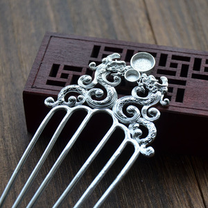 หวีผมทองแดงลายมังกรคู่ 59x129 มม. สไตล์โบราณ อุปกรณ์ตกแต่งผม DIY - Product Image 4