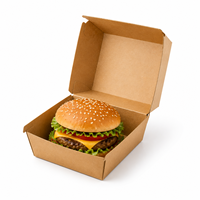 Boîte à hamburger personnalisée sans PFAS, résistante à la graisse, pour l'emballage de la restauration rapide à emporter