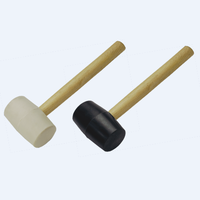 John Tools-mini martillo multiherramientas, martillo de goma de 8oz, 12oz, 16oz, 24oz, 32oz, mango de madera, cabeza de goma sólida, negro, 8124