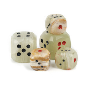 Dés de jeu créatifs en jade d'Afghanistan, polis, rayés, multi-faces, à coins arrondis, pour l'échecs <span class=keywords><strong>et</strong></span> les <span class=keywords><strong>jeux</strong></span> de cartes - Product Image 4