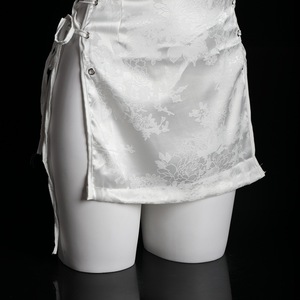 Lemon Story Camisón Cheongsam de encaje para mujer, sin mangas, blanco, 8470, ropa de dormir - Product Image 2