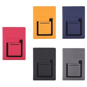 Ensemble cadeau de carnet de notes professionnel A5 promotionnel avec logo personnalisé, journal de réunion avec couverture en cuir élégante et design avec poche - Product Image 4