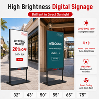 Affichage numérique sur pied de 65 pouces à haute luminosité, écran LCD vertical 3000 cd