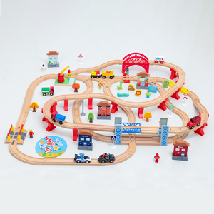 Juego de trenes de madera Vías Ferrocarril Juguetes educativos de madera para niños de 3 a 7 años - Product Image 2