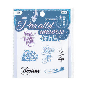 2 unids/pack pegatinas de cristal serie Sonata inglesa Material impermeable manual DIY taza de agua decoración Collage - Product Image 5