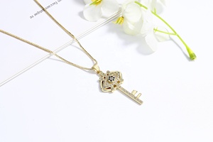 Collar con Colgante de Circonita Cúbica Aaa, Chapado en Oro de 18K, Joyería Religiosa de Moda para Mujer, Venta al Por Mayor - Product Image 4