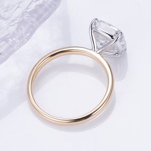 Bague de mariage pour femme en or jaune 14 carats avec diamant de laboratoire IGI taille coussin 1 carat D VS1, par Messi Jewelry - Product Image 5