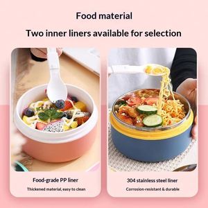 900Ml Lidded Spoon Yogurt Food Grade Plastic Student Instant Noodle Bowl <b>Microwave</b> Soup Can Sealed Bowl Salad Lunch Box - Product Image 5