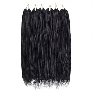 Extensions <span class=keywords><strong>de</strong></span> cheveux synthétiques tressées au crochet, 24 pouces, 144 mèches, double trame machine, pré-bouclées, lot <span class=keywords><strong>de</strong></span> 6, noires, pour femmes - Product Image 6