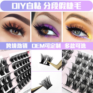 Abonnie Segmented False Eyelashes Mink <b>Fur</b> Thick Style DIY Heat Fused Extension Kits - Product Image 2