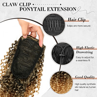 Queue de cheval synthétique ondulée longue noire pré-collée avec cordon de serrage pour femme, application facile, marque Sharopul, durée de vie de 6 mois