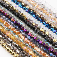 Perles en cristal facetté pour la fabrication de bijoux, perles en verre, décoration DIY, accessoires pour colliers, couleurs de placage disponibles