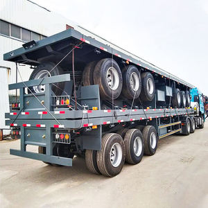 Op maat gemaakte 3-assige, 4-assige, 40ft, 48ft, 53ft, 60ft container flatbed semi-trailer voor Rwanda - Product Image 1
