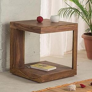 Mesa de centro cuadrada de madera maciza hecha a mano para sala de estar, centro de mesa, pasillo, para el hogar Decoración elegante, mesa de acento - Product Image 6