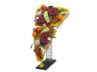 Set de Decoración de Restaurante con Bloques de Construcción de Plástico Personalizados, Modelo de Pizza, Tema de Aviones, Escala 1:8, Juguete Educativo DIY, OEM ODM